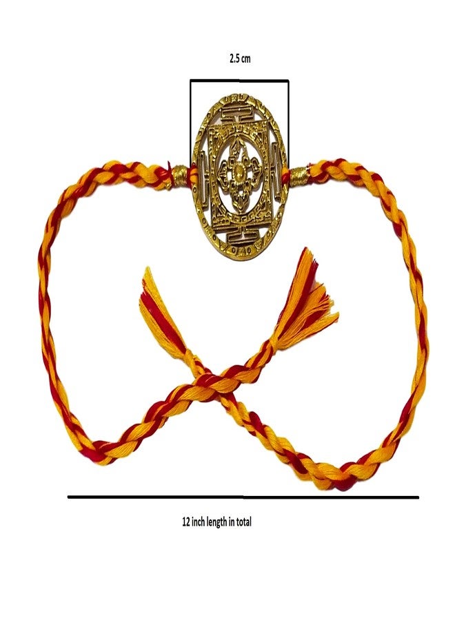 athizay Brass Rakhi for Brothers moli Cotton Thread Cutwork Antique Golden dial Having Chakra Inspired for Bhaiya Rakhis Rakshabandhan tie The Knot with Love - Image 4