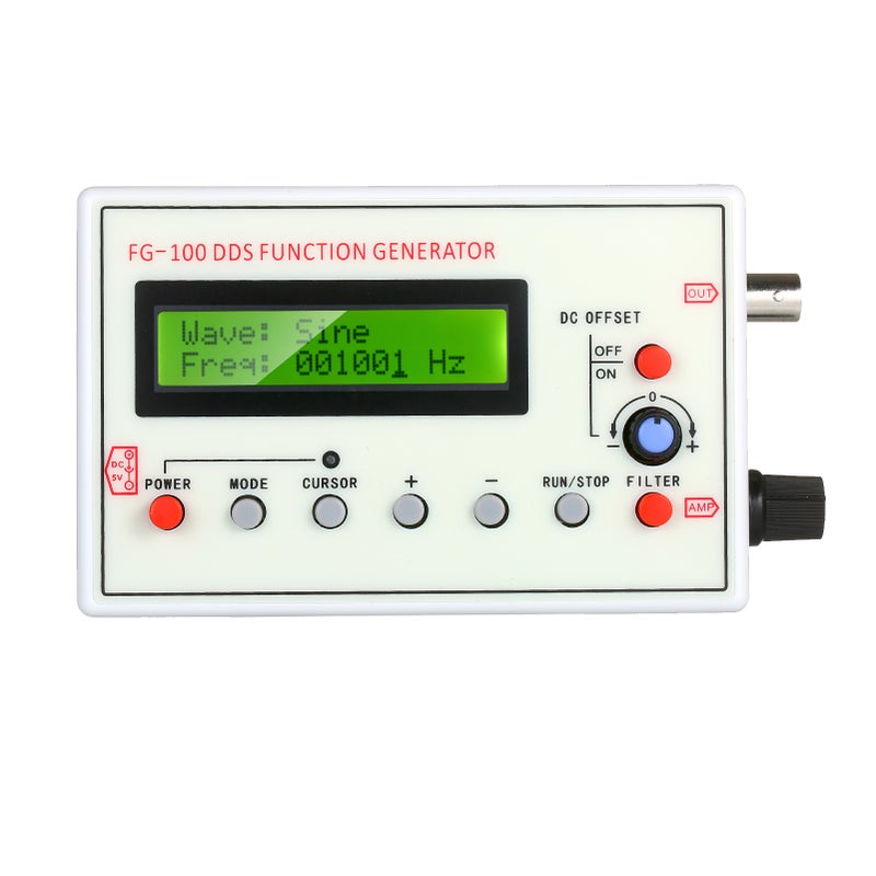 1HZ-500KHZ FG-100 DDS Functional Signal Generator Sine Triangle Square Sawtooth ECG Noise Output Frequency Meter Signal Source Module Frequency Counter - Image 1