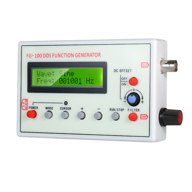 1HZ-500KHZ FG-100 DDS Functional Signal Generator Sine Triangle Square Sawtooth ECG Noise Output Frequency Meter Signal Source Module Frequency Counter - Image 4