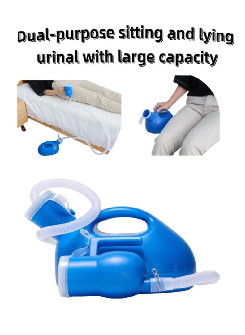 Generic Urinals for Men 160cm Long Hose Pee Bottles for Men Reusable Male Urinal Urinals for Men Spill Proof Nighttime with Lid 2000 Ml Portable Urinals for Men for Hospital Home Camping  Travel - Image 1