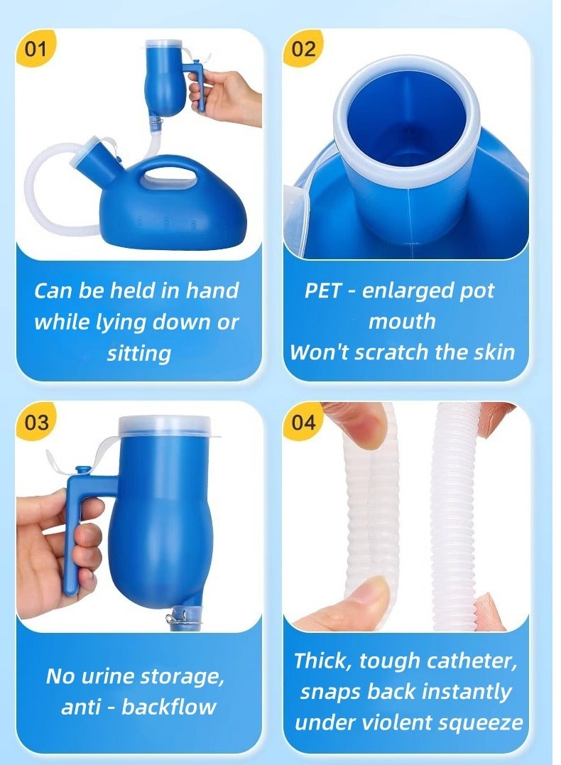 Generic Urinals for Men 160cm Long Hose Pee Bottles for Men Reusable Male Urinal Urinals for Men Spill Proof Nighttime with Lid 2000 Ml Portable Urinals for Men for Hospital Home Camping  Travel - Image 4