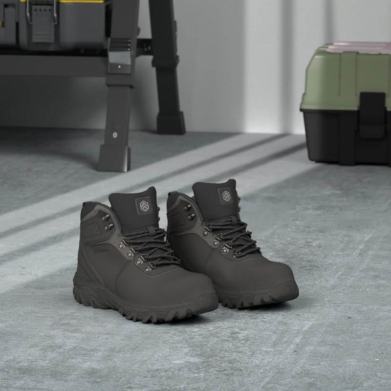LARNMERN Steel Toe Boots for Men Safety Work Shoes Puncture Resistant Outdoor Protection Footwear Industrial and Construction Boots black Size: 10.5 - Image 3