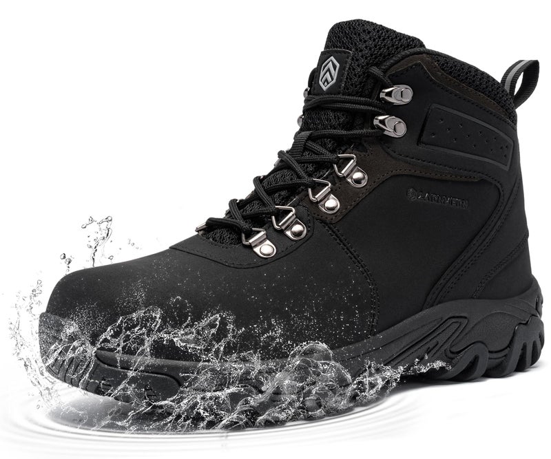 LARNMERN Steel Toe Boots for Men Safety Work Shoes Puncture Resistant Outdoor Protection Footwear Industrial and Construction Boots black Size: 10.5 - Image 1