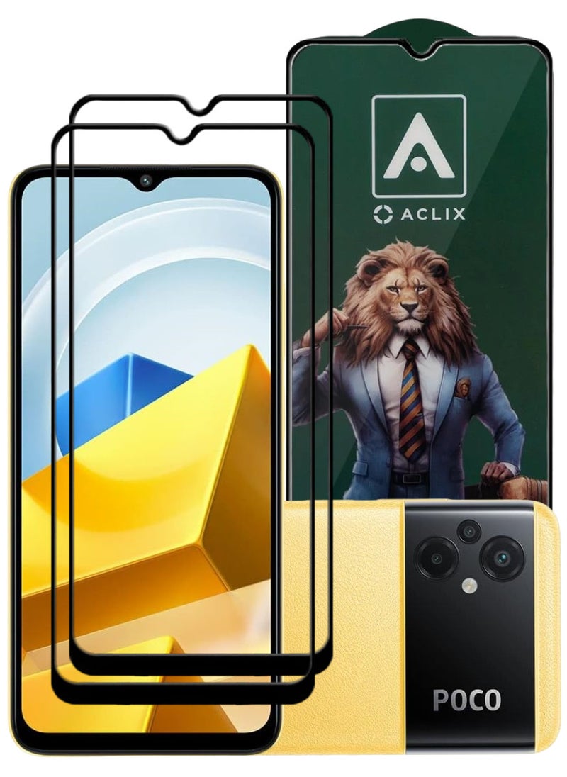 ACLIX 2 Pieces Antistatic ESD Dustproof Premium Quality High Definition Tempered Glass Screen Protector Designed For Xiaomi Poco M5 - Image 1