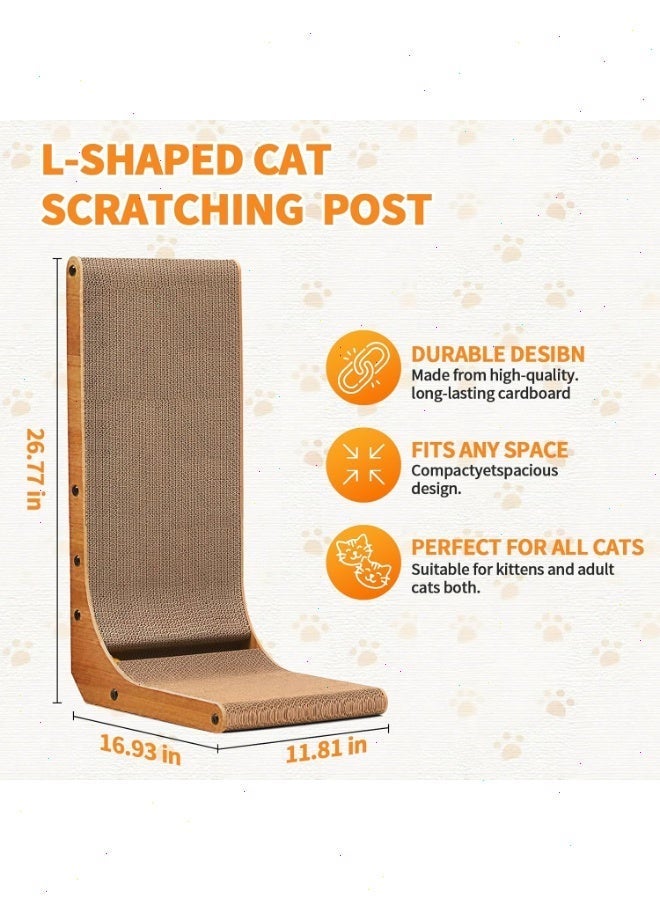Yoawllty Cat Scratcher, Cat Scratch Pad Wall Mounted, Cat Scratching Cardboard with Ball Toy for Cats, Large Size(Brown) - Image 3