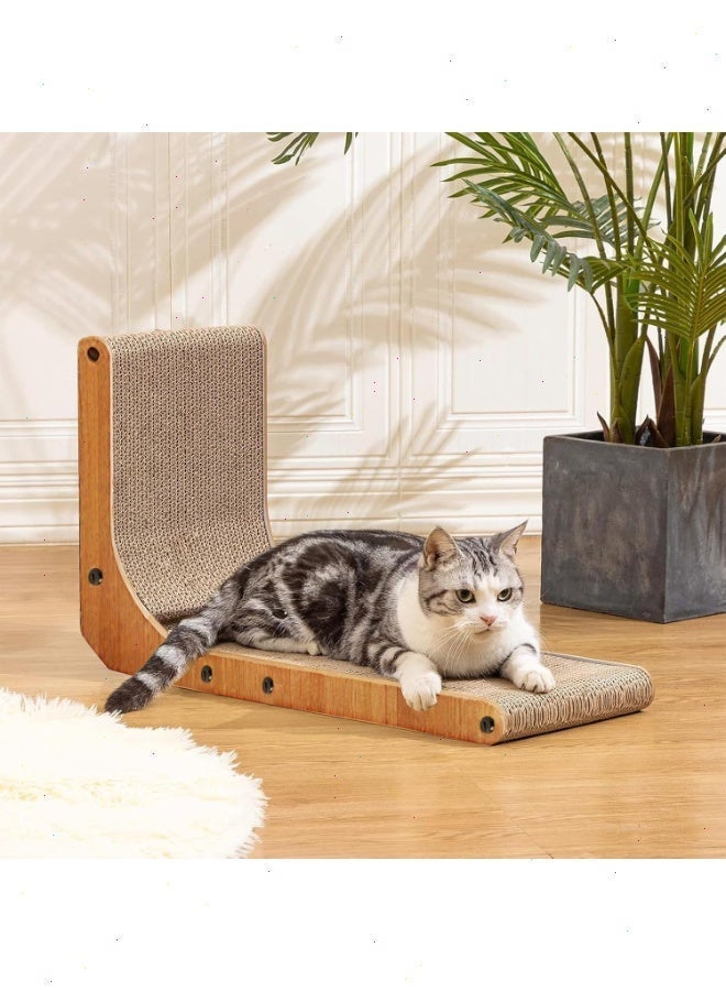 Yoawllty Cat Scratcher, Cat Scratch Pad Wall Mounted, Cat Scratching Cardboard with Ball Toy for Cats, Large Size(Brown) - Image 2