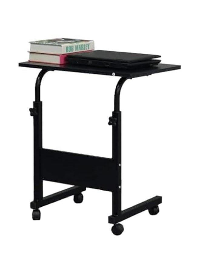 HOOKOR - Portable Laptop Computer Stand Desks with Wheels, Laptop Table Adjustable Height Standing Computer Desk Portable Stand,Desktop, Black - Image 1