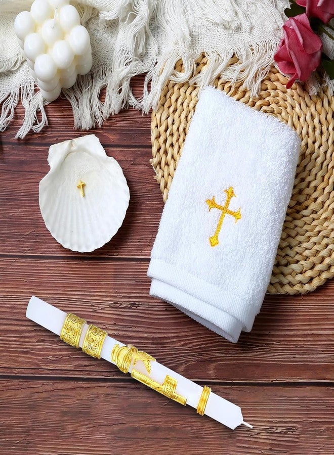 Ohmique Baptism Candle Set for Boys and Girls - Baptism Kit Include Towel, Shell and Baptismal Candle, Velas para bautizo Christening Set Velas para bautizo de niño for Infants Kids - Image 2