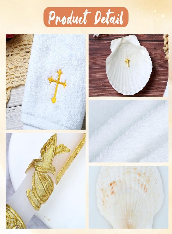 Ohmique Baptism Candle Set for Boys and Girls - Baptism Kit Include Towel, Shell and Baptismal Candle, Velas para bautizo Christening Set Velas para bautizo de niño for Infants Kids - Image 4