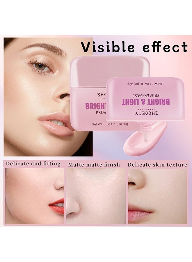 SHCOETY Bright & Light Primer Base,Natural Eye Primer with Moisturizing Function - Makeup Primer for Face - Conceals Pores - Does Not Cause Powder Clumping - Image 3