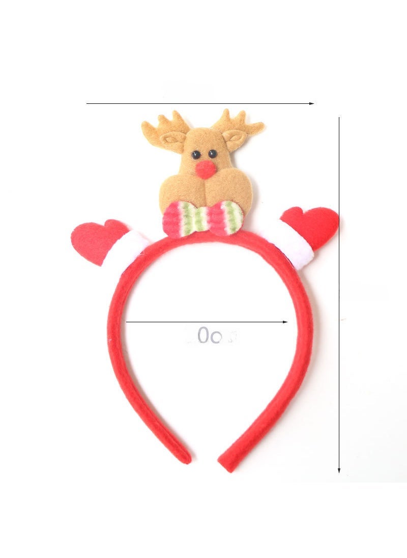 Christmas Headbands Reindeer Antler Snowman Party Favors Single brown deer head hoop 
