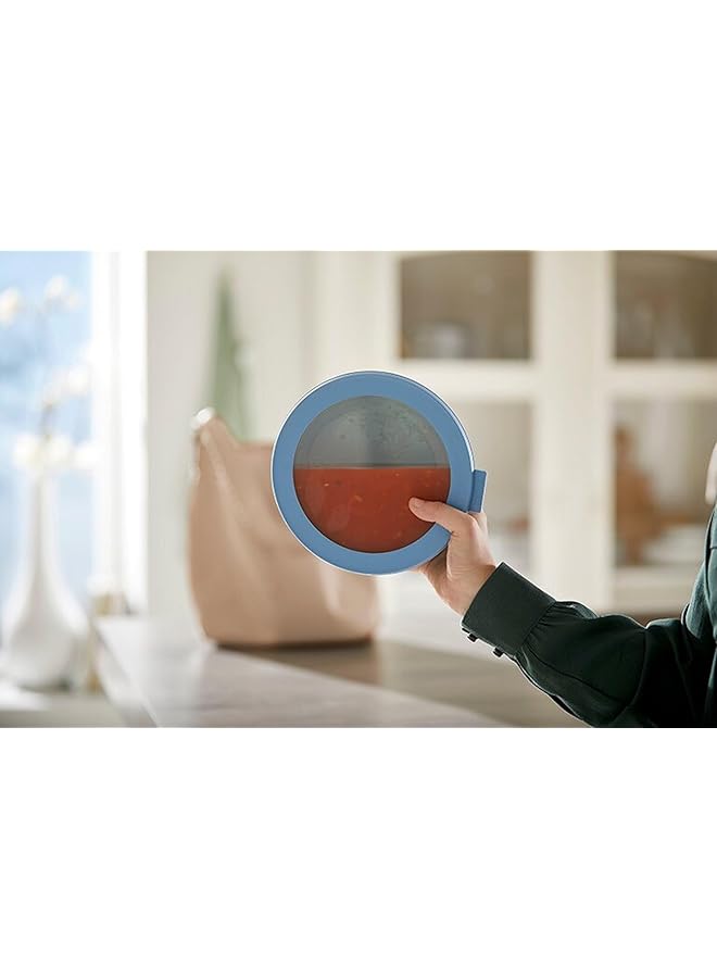 ميبال مجموعة سيركولا من 4 أوعية متعددة الاستخدامات لتخزين وتقديم الطعام مع أغطية وحاويات تحضير الطعام باللون الأبيض الشمالي العميق، 1 لكل منها: 17 أونصة، 34 أونصة، 68 أونصة، 101 أونصة، مجموعة واحدة - Image 4