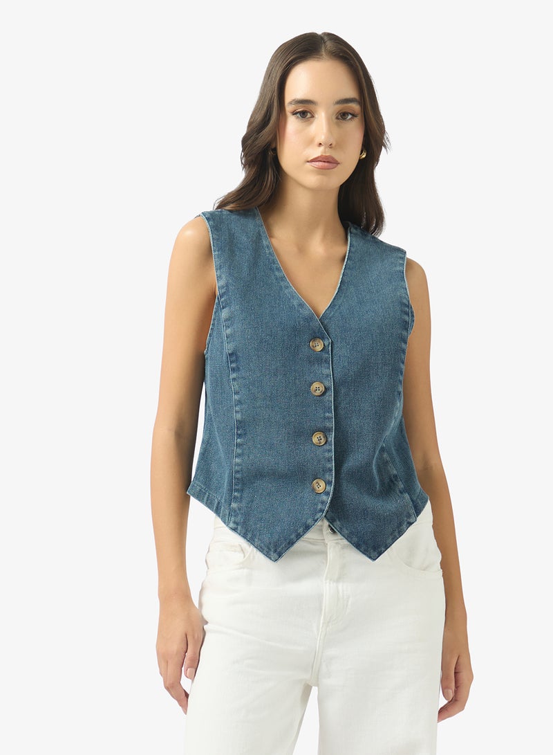 جينجر سترة دنيم بأزرار - Image 1