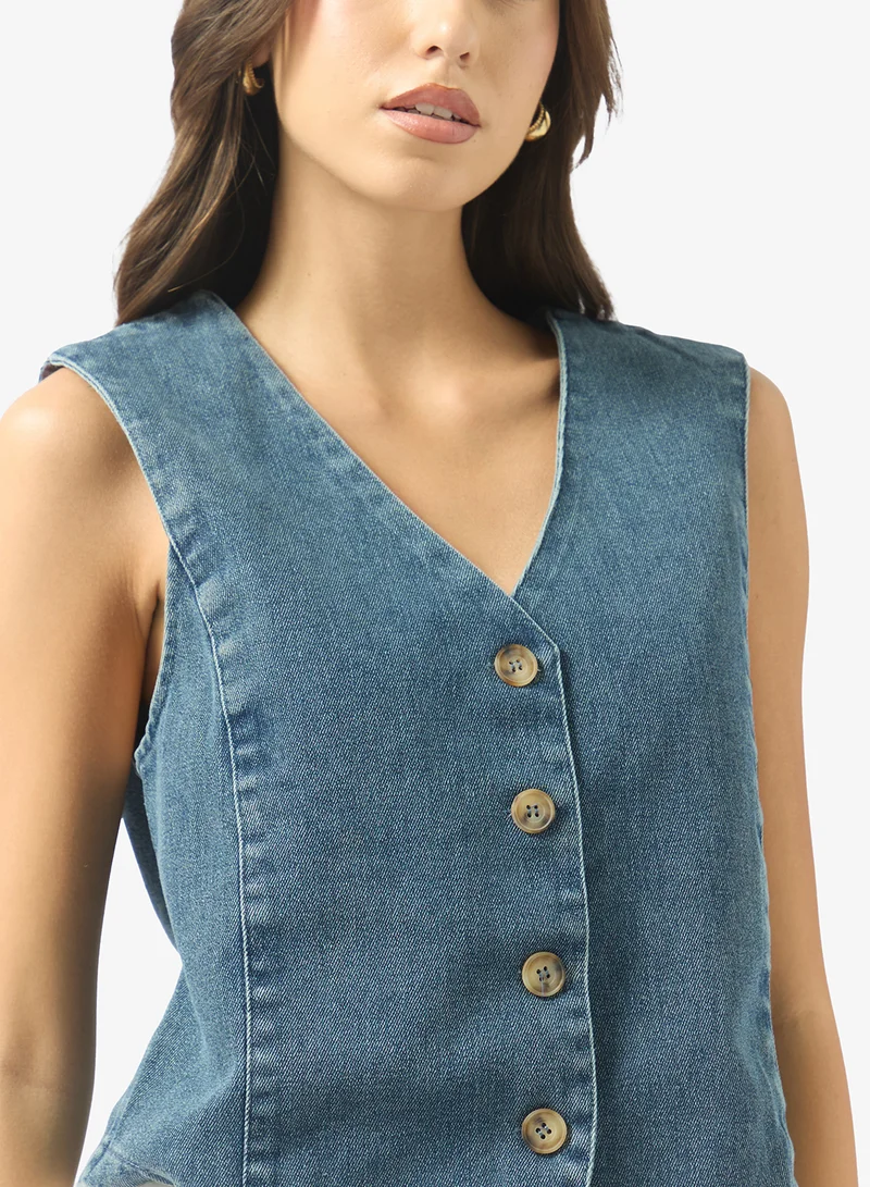 جينجر سترة دنيم بأزرار