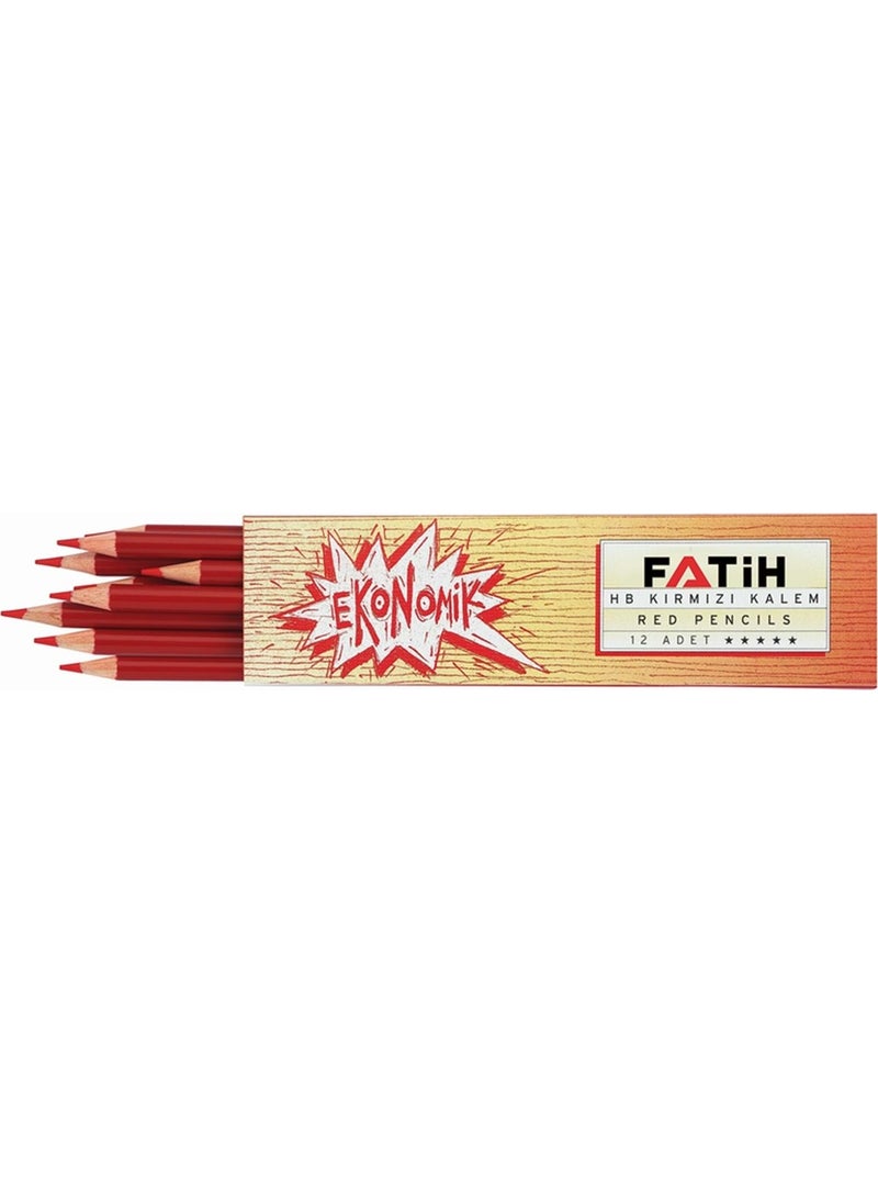Fatih 12 Pieces Red Pencil 