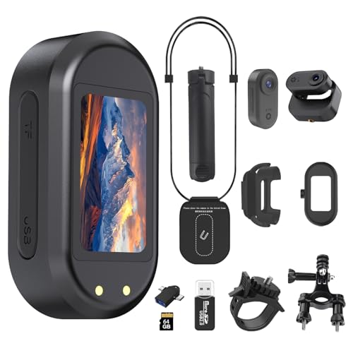 MGW Star 2.7K Mini Body Camera 64GB, Image Stabilization Wearable Action Body Cam, Thumb Hands Free Recording Bodycam with Magnetic Lanyard, Premium Portable Camcorder for Work/Travel/Pet Walking (Black) - Image 1