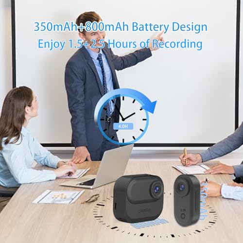 MGW Star 2.7K Mini Body Camera 64GB, Image Stabilization Wearable Action Body Cam, Thumb Hands Free Recording Bodycam with Magnetic Lanyard, Premium Portable Camcorder for Work/Travel/Pet Walking (Black) - Image 5