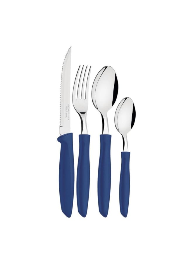TRAMONTINA TRAMONTINA Plenus 25-Piece Cutlery Set with Blue Handles - Complete Set of Stainless Steel Knives, Forks, and Spoons for Everyday Dining and Entertaining - Designed for High Performance and - Image 2