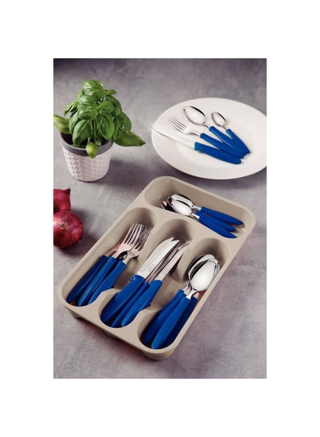 TRAMONTINA TRAMONTINA Plenus 25-Piece Cutlery Set with Blue Handles - Complete Set of Stainless Steel Knives, Forks, and Spoons for Everyday Dining and Entertaining - Designed for High Performance and - Image 4