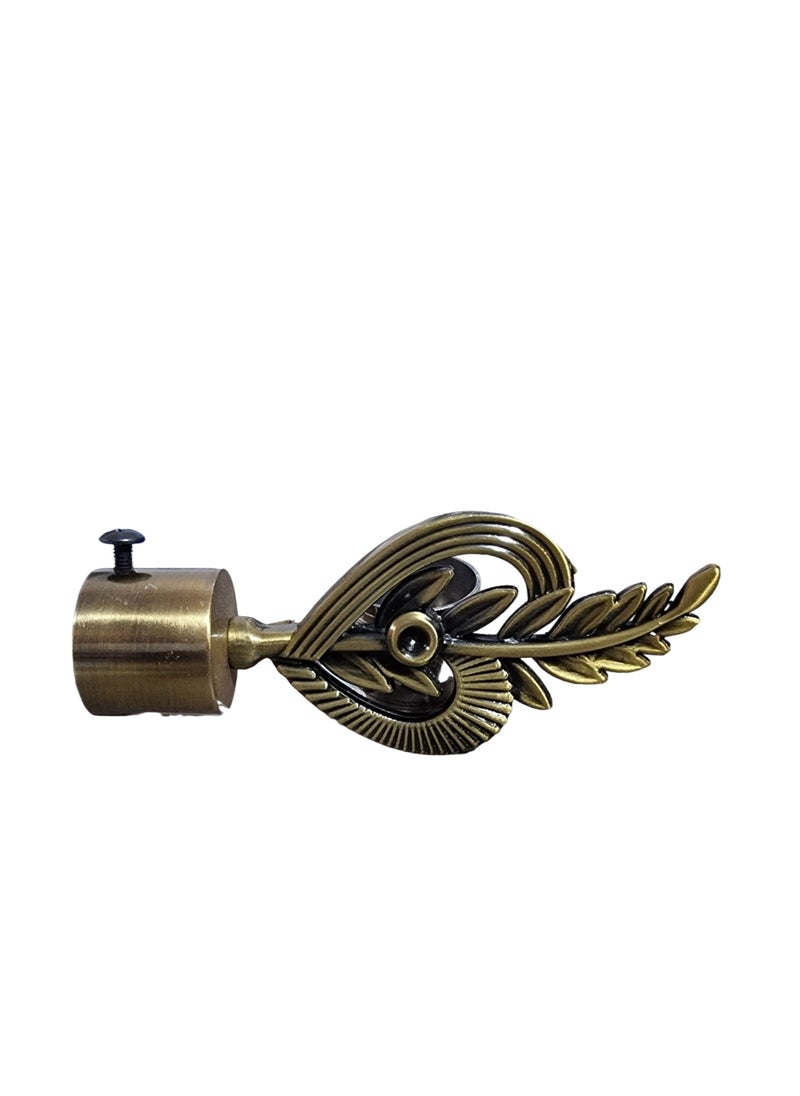 UPSCALE - Set of 4 Feather Finials with 4 side supporters for 25mm Curtain Rod|Stainless Steel Curtain Bracket|Curtain Accessories for Doors and Windows|Curtain Fittings|Curtain Holders - Image 1