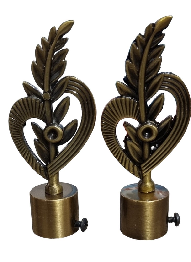 UPSCALE - Set of 4 Feather Finials with 4 side supporters for 25mm Curtain Rod|Stainless Steel Curtain Bracket|Curtain Accessories for Doors and Windows|Curtain Fittings|Curtain Holders - Image 1