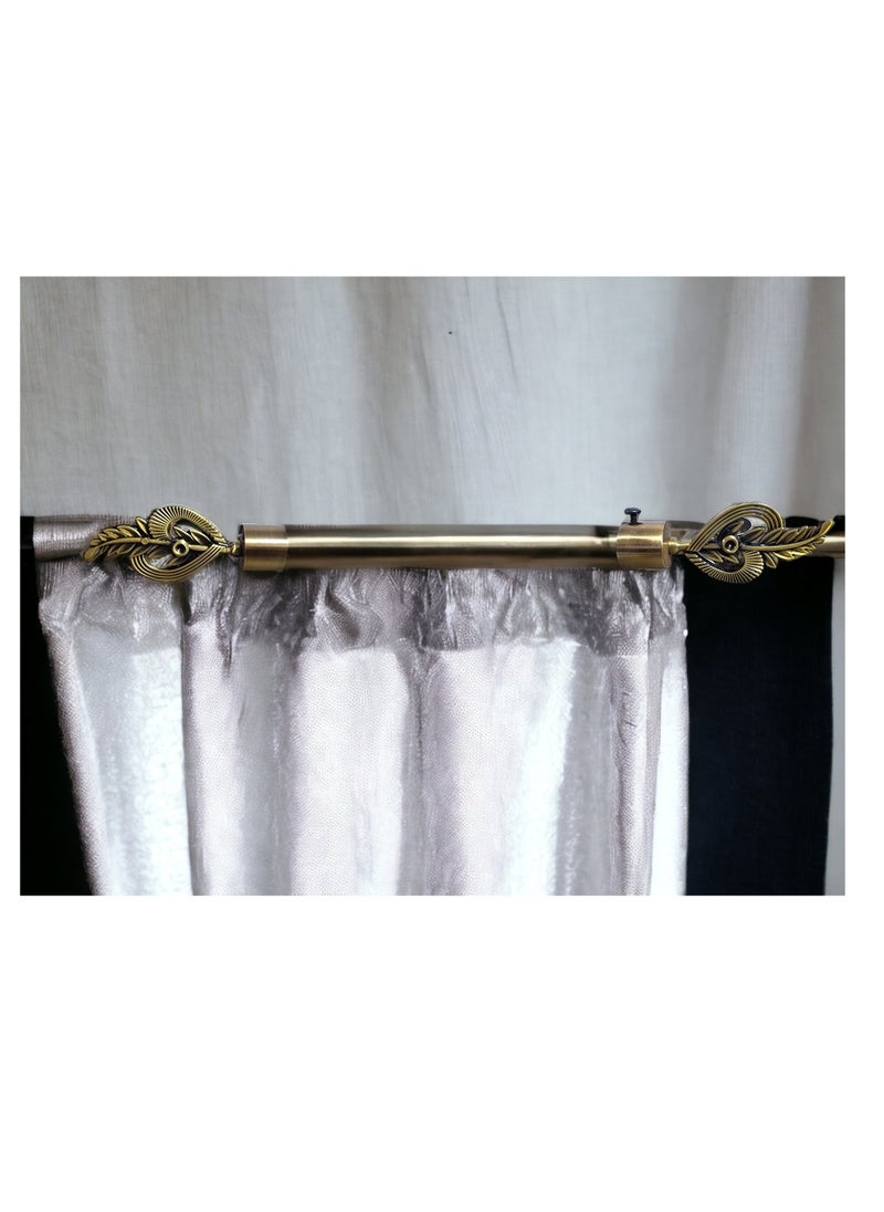 UPSCALE - Set of 4 Feather Finials with 4 side supporters for 25mm Curtain Rod|Stainless Steel Curtain Bracket|Curtain Accessories for Doors and Windows|Curtain Fittings|Curtain Holders - Image 1