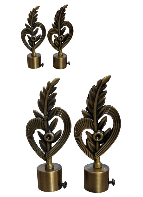 Set of 4 Feather Finials with 4 side supporters for 25mm Curtain Rod|Stainless Steel Curtain Bracket|Curtain Accessories for Doors and Windows|Curtain Fittings|Curtain Holders
