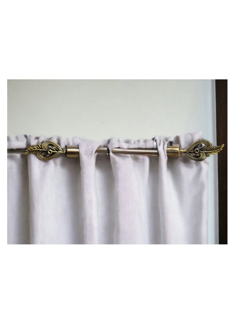 UPSCALE - Set of 4 Feather Finials with 4 side supporters for 25mm Curtain Rod|Stainless Steel Curtain Bracket|Curtain Accessories for Doors and Windows|Curtain Fittings|Curtain Holders - Image 1