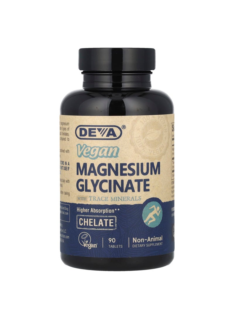 Vegan Magnesium Glycinate With Trace Minerals, 90 Tablets