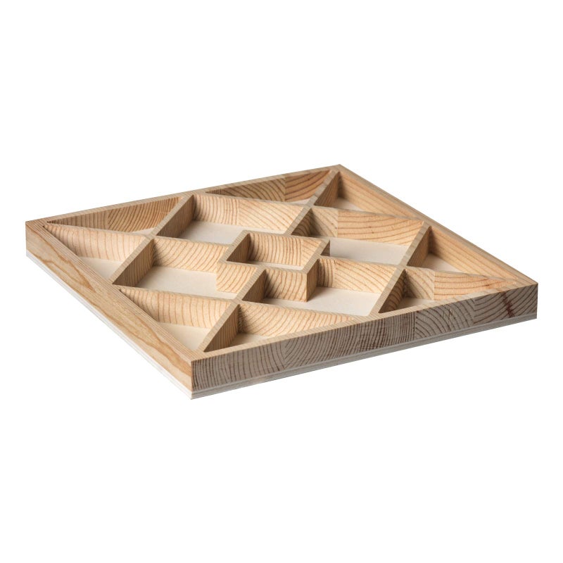 Montessori Wooden 2 Pack Square Tray  13 Sections Chip  Dip Platter  Divided Serving Tray for Appetizers  Snacks  Veggie Platter  10x10x113