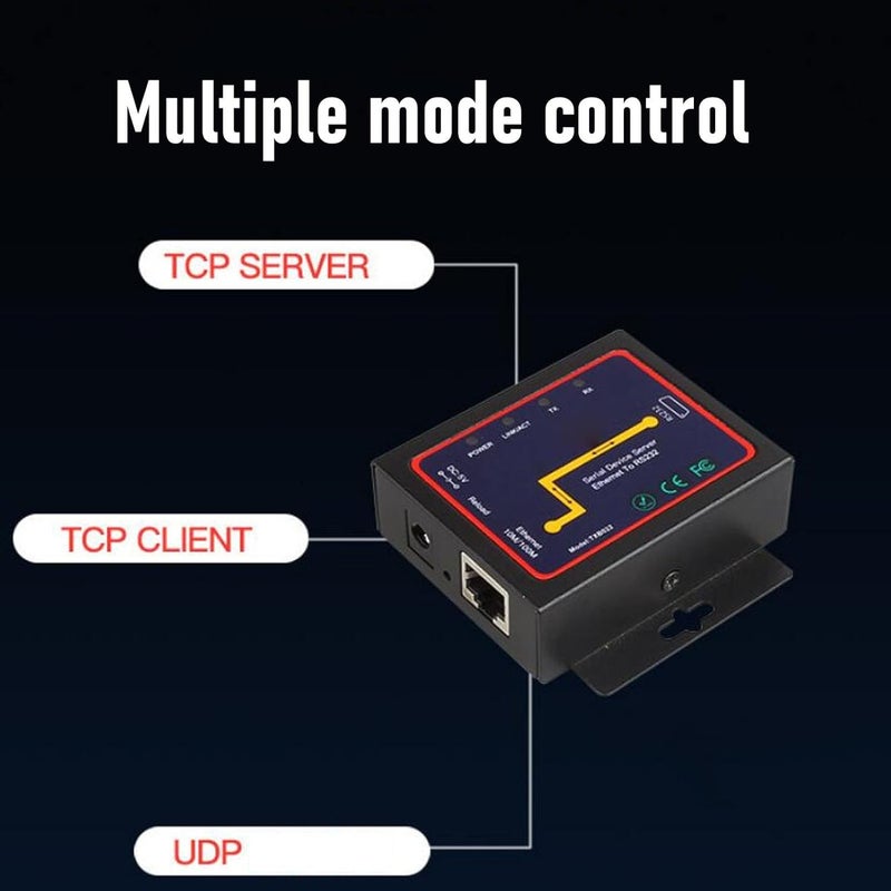 Naroote 485 to Ethernet Server Module, 2 Way Transmit Industrial Serial Port Converter | Support for Modbus Gateway, Server Client UDP Modes, ESD Protection (US Plug) - Image 2