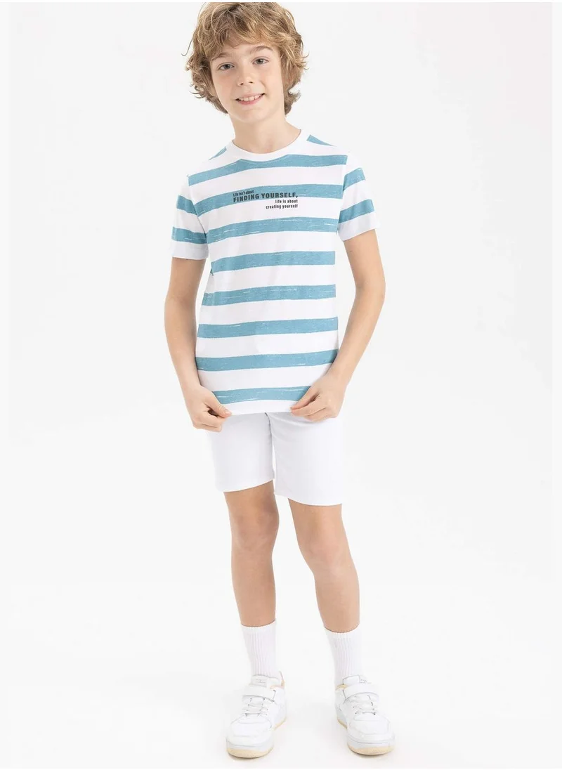 DeFacto Boy Crew Neck Knitted Short Sleeve T-Shirt