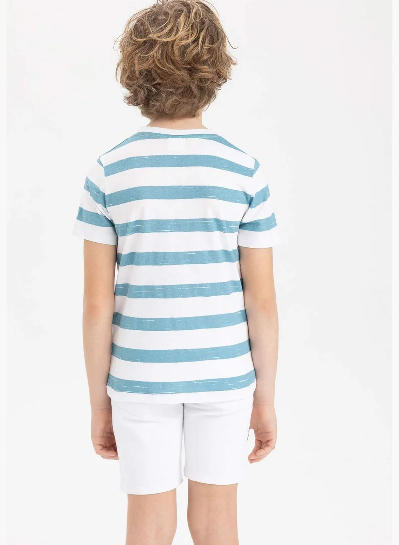 ديفاكتو Boy Crew Neck Knitted Short Sleeve T-Shirt
