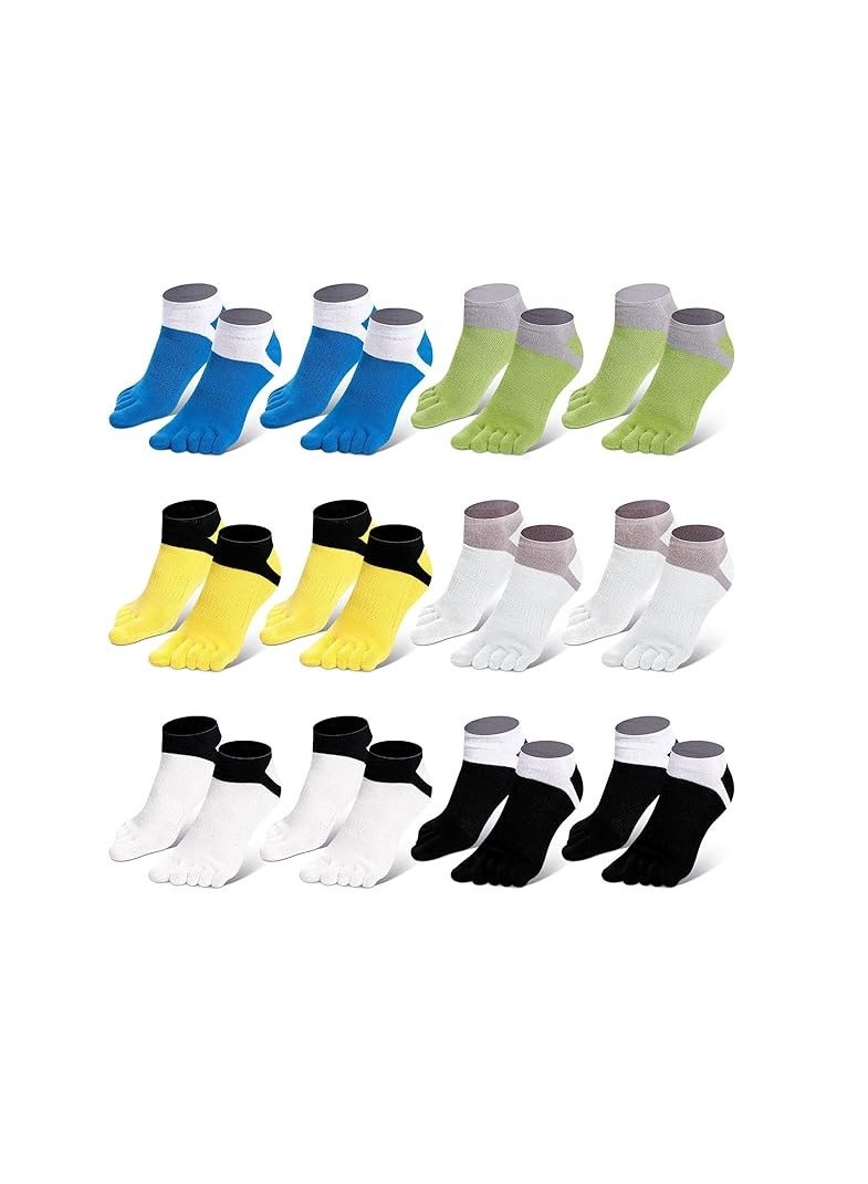 SYOSI Toe Socks for Men - Cotton Five Finger Athletic Walking Socks, Comfortable & Breathable, Toe Separator Design, Ideal for Running & Sports - Image 1