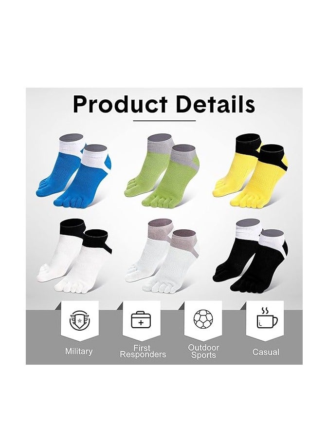 SYOSI Toe Socks for Men - Cotton Five Finger Athletic Walking Socks, Comfortable & Breathable, Toe Separator Design, Ideal for Running & Sports - Image 3
