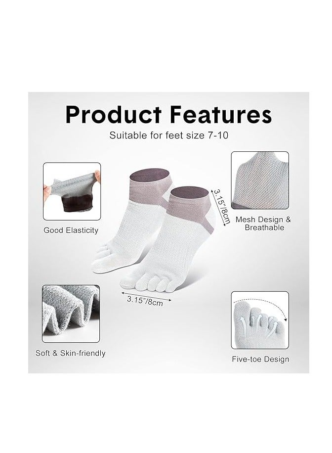 SYOSI Toe Socks for Men - Cotton Five Finger Athletic Walking Socks, Comfortable & Breathable, Toe Separator Design, Ideal for Running & Sports - Image 4