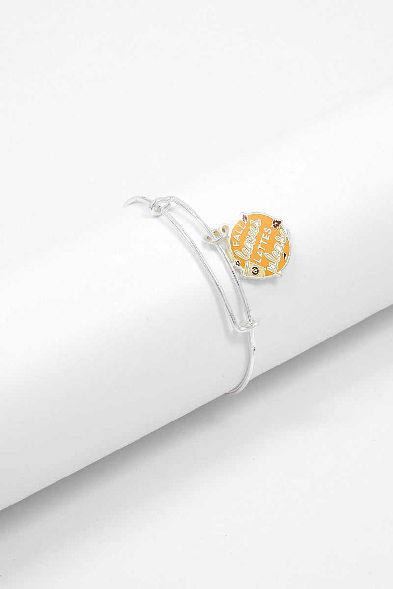 ALEX AND ANI Women Lattes Please Expandable Bangle Bracelet, Silver - Image 1