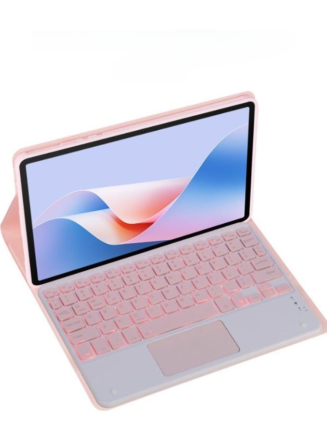 Arabic and English Keyboard Case for Honor Pad X8a / X9 (11-inch) (2024),with Backlit Bluetooth Wireless Keyboard with Smart Touchpad  Tablet Protective Cover