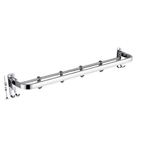 iSTAR Stainless Steel Folding Towel Rod with Hooks Towel Rack Towel Bar Hanger for Bathroom and Kitchen - Image 4