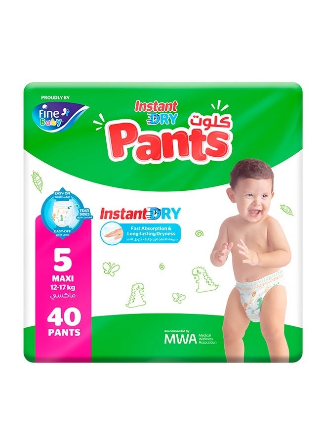 Fine Baby Instant Dry Pants, Size 5 Maxi (12-17 kg), 40 Count