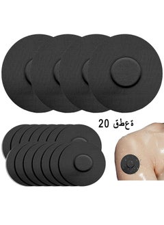 HS 20 Pieces Waterproof Sensor Covers For Freestyle Libre1/2/3 Sweatproof CGM Sensors Adhesive Patches - Black  - Image 1