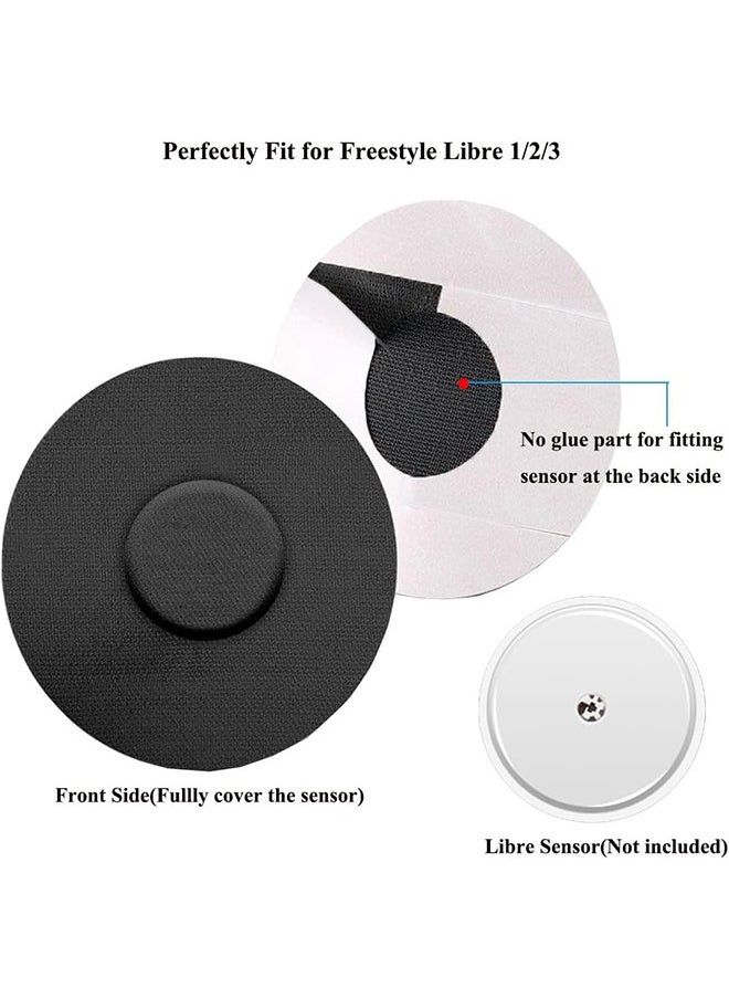 HS - 20 Pieces Waterproof Sensor Covers For Freestyle Libre1/2/3 Sweatproof CGM Sensors Adhesive Patches - Black - Image 1
