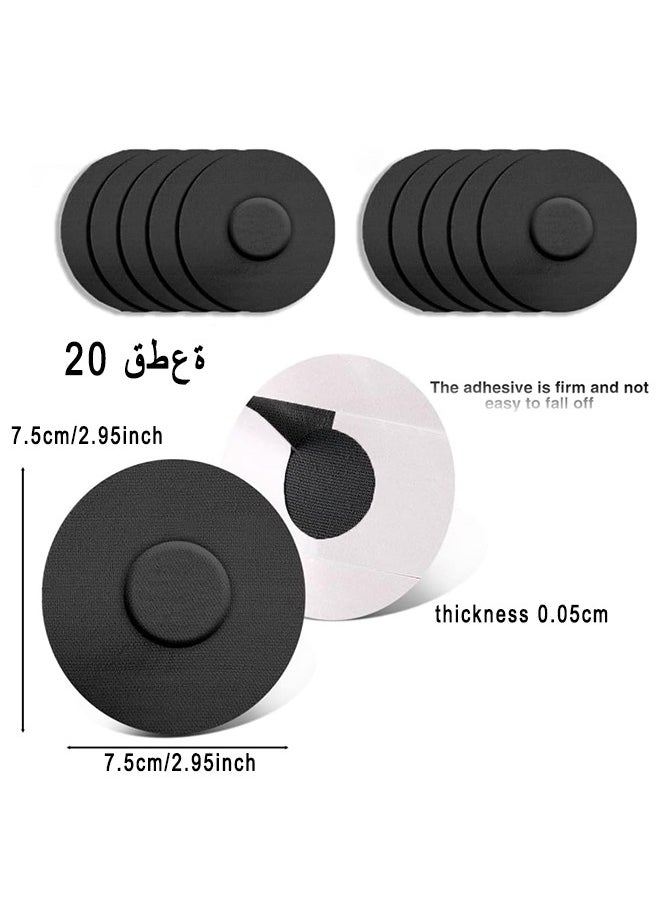 HS - 20 Pieces Waterproof Sensor Covers For Freestyle Libre1/2/3 Sweatproof CGM Sensors Adhesive Patches - Black - Image 1