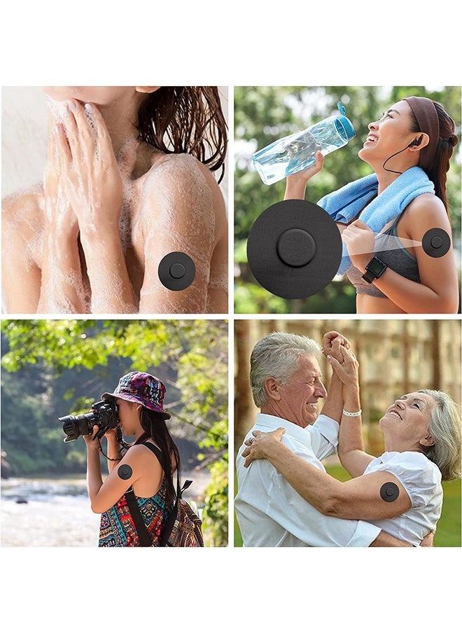 HS - 20 Pieces Waterproof Sensor Covers For Freestyle Libre1/2/3 Sweatproof CGM Sensors Adhesive Patches - Black - Image 1
