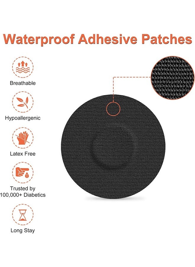 HS - 20 Pieces Waterproof Sensor Covers For Freestyle Libre1/2/3 Sweatproof CGM Sensors Adhesive Patches - Black - Image 1