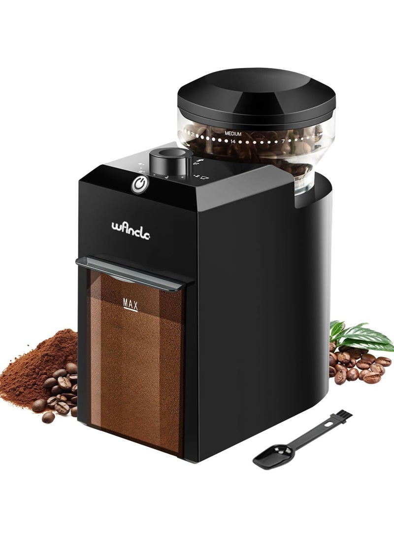 wancle Electric Burr Coffee Grinder,28 Precise Settings & Anti-Static Burr Grinder for  French Press, Drip Coffee and Espresso,12 Cups,Black - Image 1
