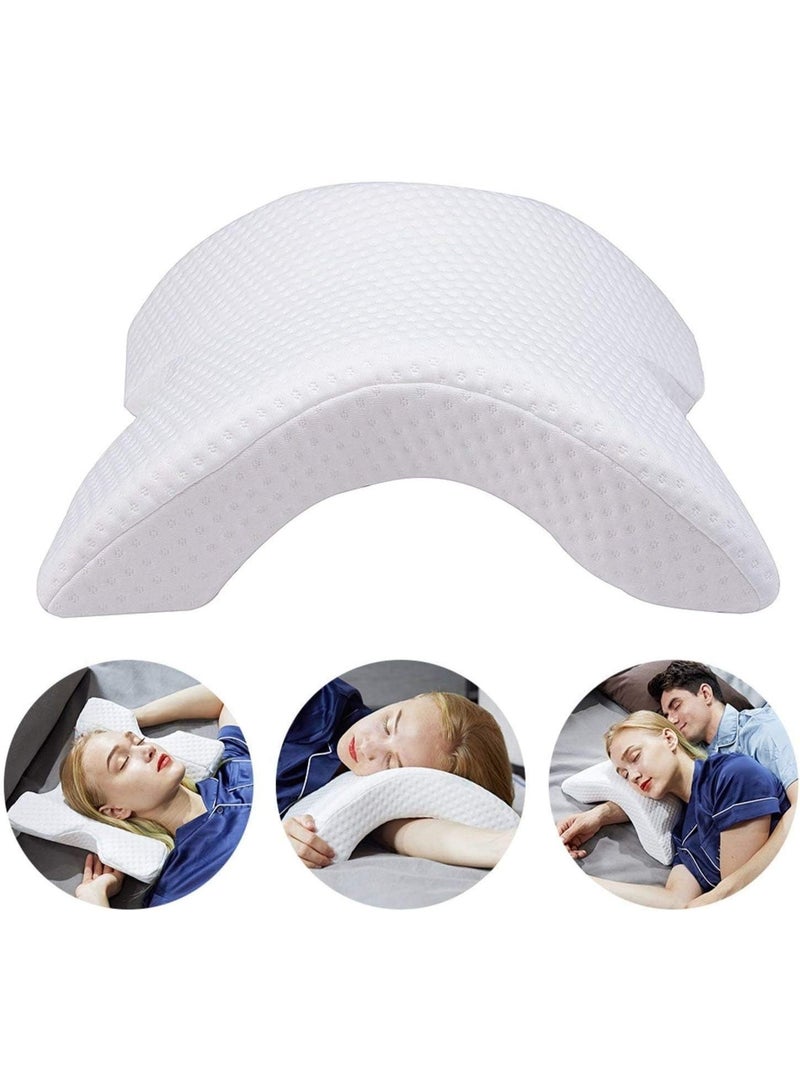 Ergonomic Arm Rest Memory Foam Pillow Pressure Relief Side Sleeper Pillow with Arm Tunnel Orthopedic Neck & Shoulder Support Breathable Washable Cover - Image 2