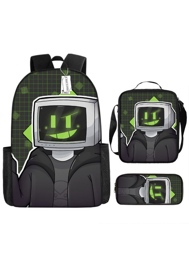Skibidi Toilet 3-Piece Backpack Set - Fun Backpack, Messenger Bag & Pencil Case for Everyday Adventures! - Image 1