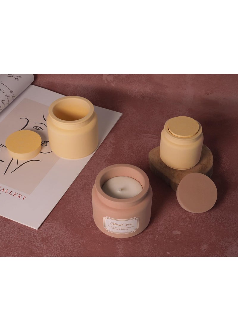 SYOSI Storage Box with Lids Candle Jar Molds Set, Creative Silicone Vessels Pot Molds, Concrete Round Stripe Cover Bottle Making Moulds for Holder - Image 4