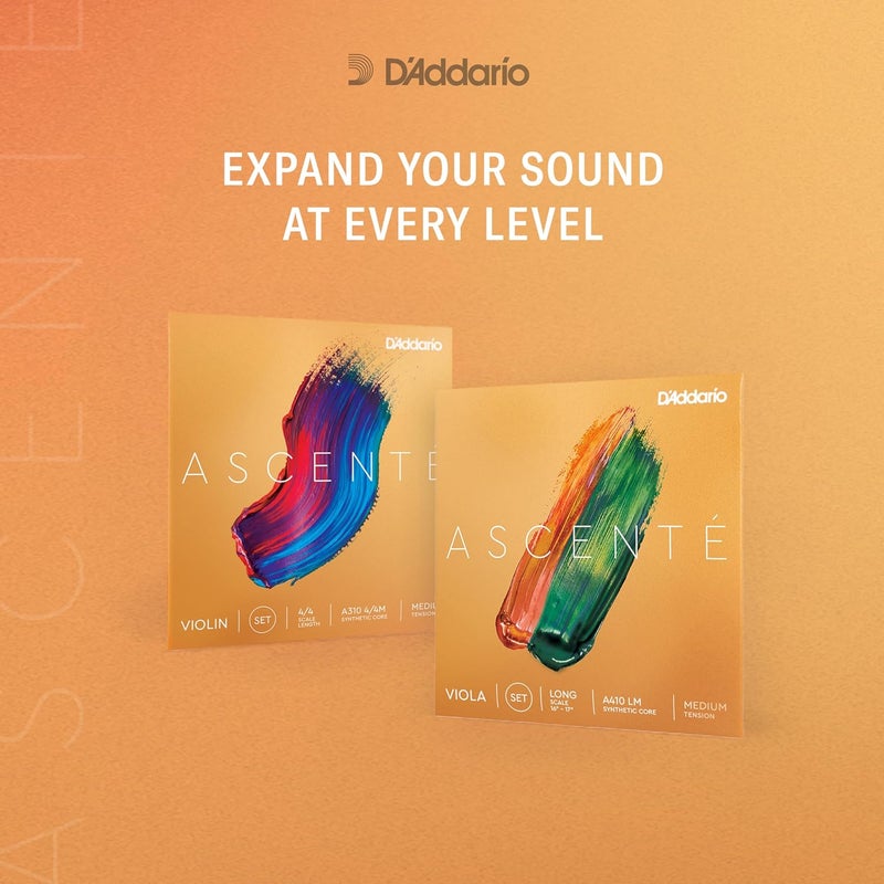 D'Addario مجموعة أوتار كمان د'أداريو أسينتي، مقياس 4/4، توتر متوسط - Image 2